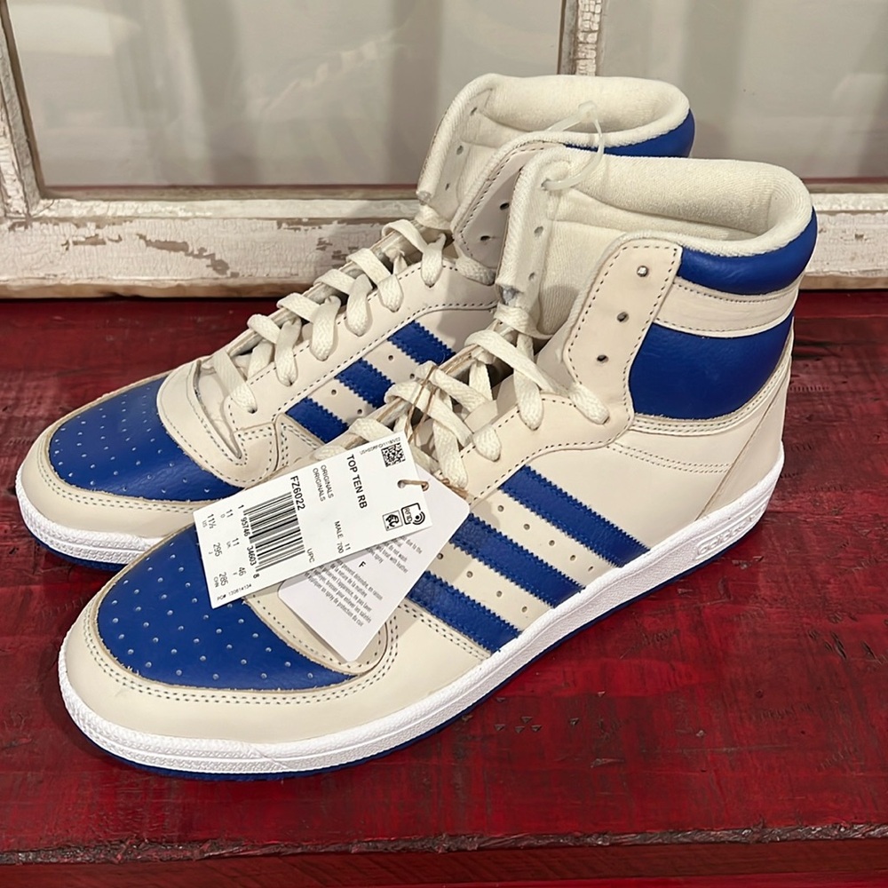 Mens Size 11 - Adidas Originals Top Ten RB Hi Cream Blue White Sneakers FZ6022
